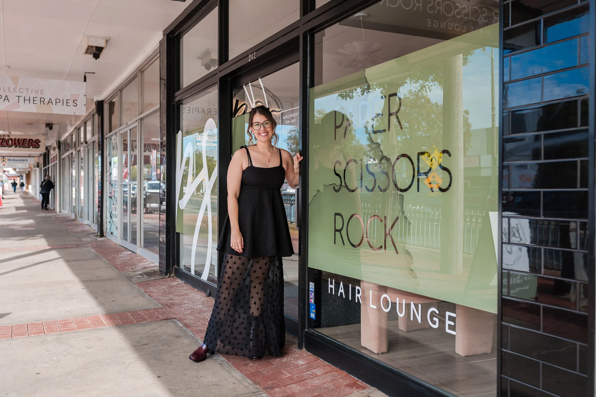 The Paper Scissors Rock Hair Lounge storefront in Swan Hill