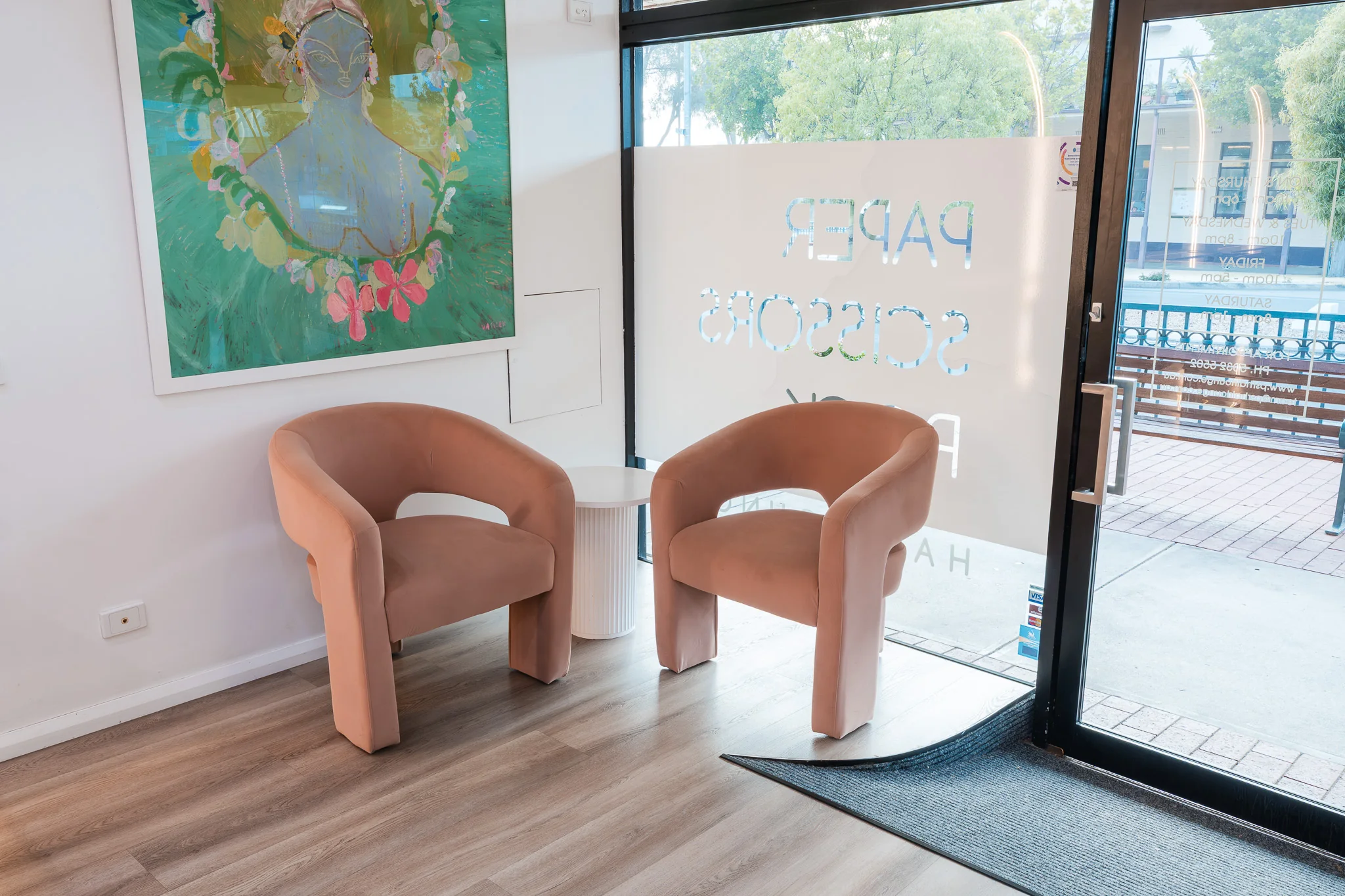 The welcoming entrance to PSR Hair Lounge