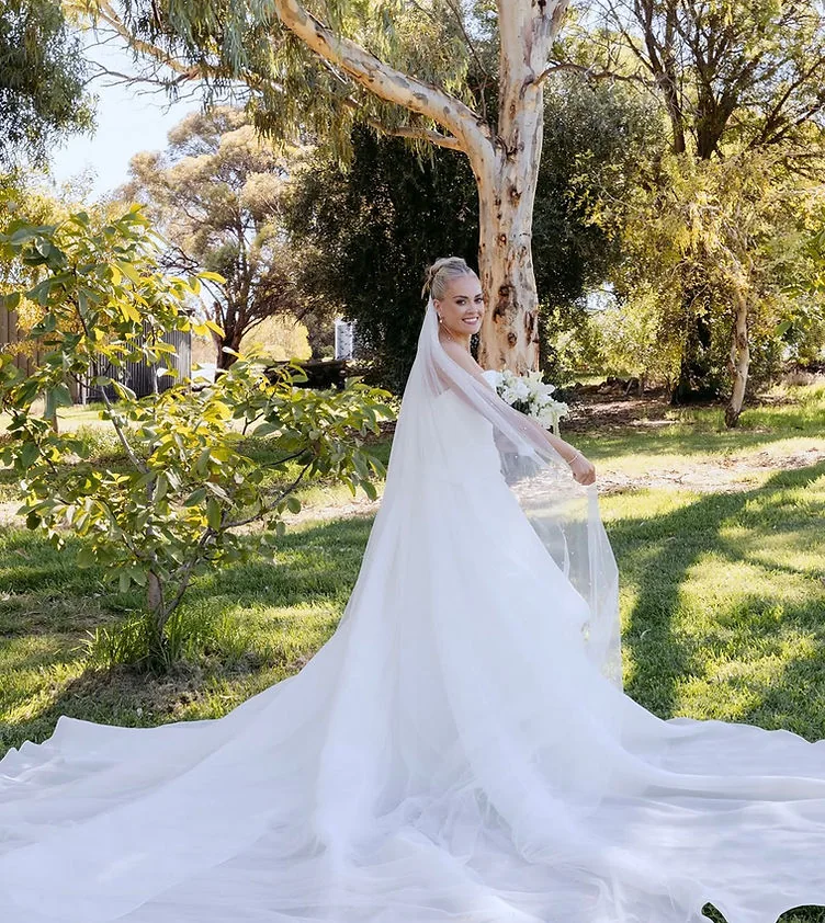 Bride in a veil with an elegant up-do
